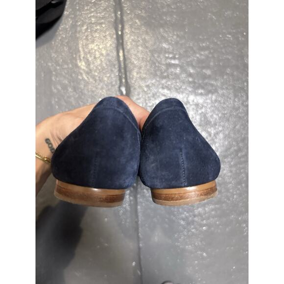 Talbots Blue Suede Leather Classic Flat Loafers Womens Shoe Size 5.5 Preppy EUC - Picture 3 of 5